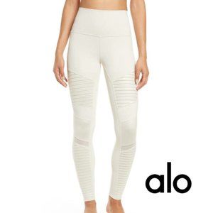 ALO YOGA High-Waist Moto Legging in Bone - Size Small